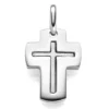 Anhänger Kreuz im Kreuz breite Flügel 21x12mm 585 Gold Weißgold matt/glänzend