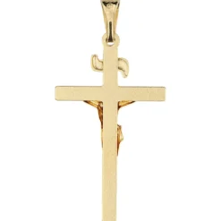 Anhänger Kreuz mit Jesus 333 Gold Gelbgold 26x15mm Goldkreuz Korpus INRI