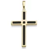 Anhänger Kreuz mit Onyx schwarz 47x24,5mm 585 Gold Gelbgold glänzend schlicht