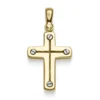 Anhänger Kreuz 26x13,5mm aus 585 Gold Gelbgold & Weißgold schlicht massiv