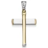 Anhänger Kreuz 33x21,5mm aus 585 Gold Gelbgold Weißgold bicolor Halsschmuck