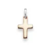 Anhänger Kreuz 20x9,5mm aus 585 Gold Weißgold & Rotgold bicolor schlicht