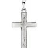 Anhänger Kreuz 23,1x14,1mm aus 585 Gold Weißgold eismatt Halsschmuck