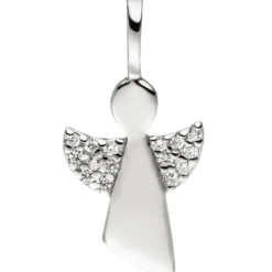 Anhänger mit Halskette Engel Schutzengel mit Zirkonia 925 Silber 38cm für Kinder