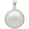 Anhänger mit Perle Muschelkernperle 18mm weiß rund schlicht 925 Silber Damen