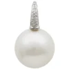 Anhänger mit Perle Muschelkernperle 16mm & Zirkonia weiß 925 Silber Damen