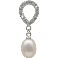Anhänger mit Perle Süßwasser Zuchtperle weiß & Zirkonia 925 Silber Damen