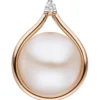 Anhänger mit Süßwasser Zuchtperle 10,5-11mm & Diamant 0.03Ct 585 Rotgold