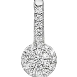 Anhänger mit vielen weißen Zirkonia 925 Silber rhodiniert Halsschmuck 13,6x6,1mm