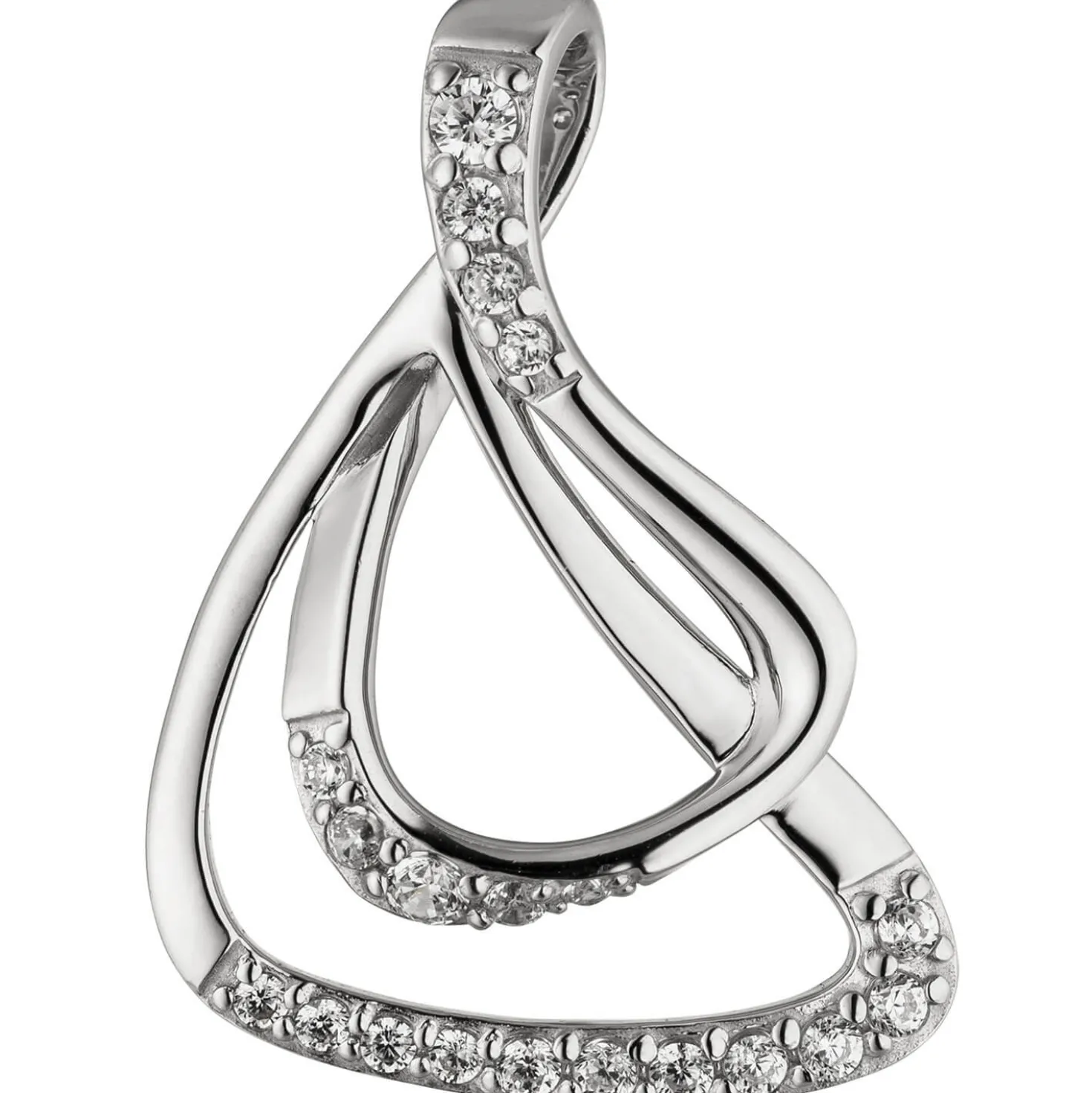 Anhänger mit 20 Zirkonia weiß 925 Silber rhodiniert 25,7x18,8mm Halsschmuck