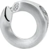 Anhänger Ø 16,6mm aus 585 Gold Weißgold mattiert 3 Diamanten 0,019 Ct. W-SI