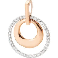 Anhänger Ø 17,3mm 585 Gold weiß/rot bicolor mit 38 Diamanten 0,247Ct. W-SI
