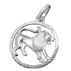 Anhänger 15mm Kettenanhänger Sternzeichen Löwe aus 925 Silber Unisex