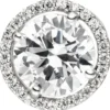 Anhänger 10,6mm Kreis aus weißen Zirkonia, 333 Gold Weißgold Goldanhänger Damen