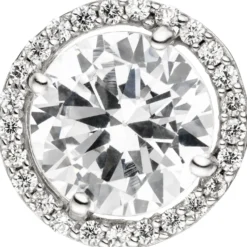 Anhänger 10,6mm Kreis aus weißen Zirkonia, 333 Gold Weißgold Goldanhänger Damen