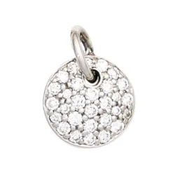 Anhänger 9,5mm mit 29 Diamanten 0.34Ct Brillanten 585 Gold Weißgold rund