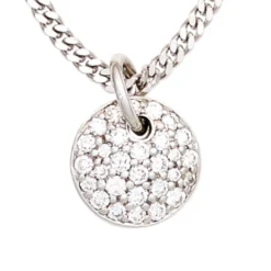 Anhänger 9,5mm mit 29 Diamanten 0.34Ct Brillanten 585 Gold Weißgold rund