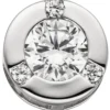 Anhänger 10mm mit 4 Zirkonia weiß 925 Silber rhodiniert Halsschmuck Damen