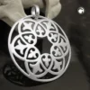 Anhänger 28mm Silberanhänger mit Muster rund mattiert 925 Silber Damen