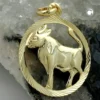 Anhänger 15mm Sternzeichen Stier aus 375 Gold Gelbgold Goldanhänger