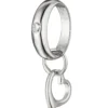 Anhänger 3,1mm Taufanhänger Taufring mit Herz Herzchen weiße Zirkonia 925 Silber