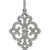 Anhänger Ornament mit 89 Zirkonia 925 Silber rhodiniert 28,9x21,7mm Halsschmuck
