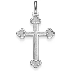Anhänger Orthodoxes Kreuz 35x20,5mm 585 Gold Weißgold Kleeblatt-Kreuz