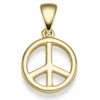Anhänger Peace Frieden 16,5x10mm aus 585 Gold Gelbgold glänzend
