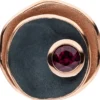 Anhänger roter Rhodolith flache Ebene teiloxydiert 925 Silber Rotgold vergoldet