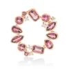 Anhänger 750 Rotgold 12 Turmaline 2,7ct pink 5 Brillanten 0,1ct TW-SI 22,4x22,4mm