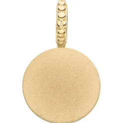 Anhänger rund aus 375 Gold Gelbgold mit Chalcedon rosa 21,7x13mm
