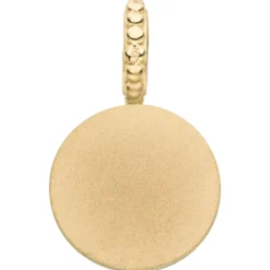 Anhänger rund aus 375 Gold Gelbgold mit Chalcedon blau 21,5x12,9mm