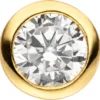 Anhänger rund 6,5mm mit Zirkonia weiß 925 Silber vergoldet Halsschmuck Damen