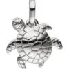 Anhänger Schildkröte aus 925 Silber rhodiniert glänzend 12x10,7mm Halsschmuck