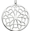 Anhänger Silberanhänger mit Muster Blume Kreis mit Netz 925 Silber rund
