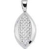 Anhänger spitzoval 26,1x14,1mm aus 925 Silber rhodiniert mit 39 Zirkonia weiß