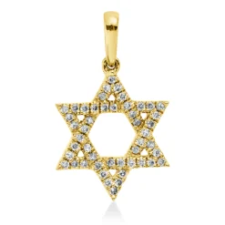 Anhänger Stern aus 750 Gelbgold 48 Brillanten 0,12ct I-PI 16,6x10,2mm mit Öse