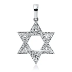 Anhänger Stern aus 750 Weißgold 54 Brillanten 0,12ct TW-SI 18x11,5mm mit Öse