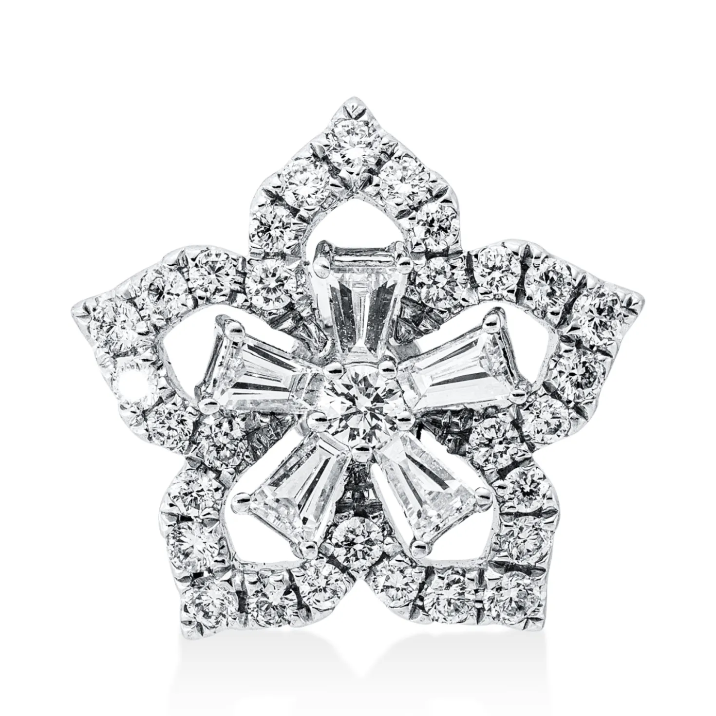 Anhänger Stern aus 750 Weißgold 36 Diamanten 0,67ct TW-SI 15x15,7mm