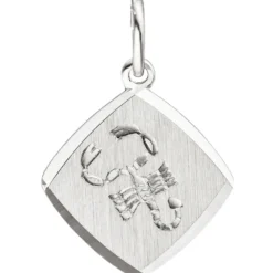 Anhänger Sternzeichen Skorpion aus 925 Silber Rhombus teilmattiert rhodiniert