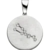 Anhänger Sternzeichen Stier mit 9 Zirkonia 925 Silber mattiert rund Halsschmuck