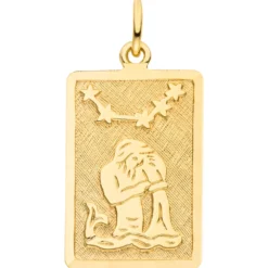 Anhänger Sternzeichen Wassermann 333 Gold Gelbgold matt rechteckig 20,8x12,1mm