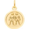 Anhänger Sternzeichen Zwilling aus 333 Gold Gelbgold mattiert rund Ø 12mm