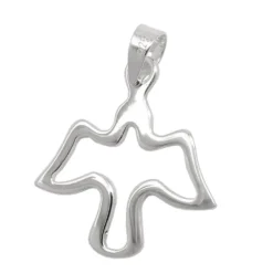 Anhänger stilisierte Taube Silhouette 19x18mm aus 925 Silber glänzend