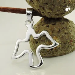 Anhänger stilisierte Taube Silhouette 19x18mm aus 925 Silber glänzend