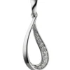 Anhänger Tropfen mit 10 Zirkonia weiß 925 Silber rhodiniert Halsschmuck Damen