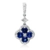 Anhänger 750 Weißgold 4 Saphire 1,1ct blau 40 Brillanten 0,29ct TW-SI 24,5x12,3mm