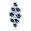 Anhänger 750 Weißgold 8 Saphire 4,04ct blau 121 Brillanten 0,53ct TW-SI 34,7x17mm
