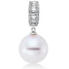 Anhänger 750 Weißgold Südsee-Perle 11mm weiß 28 Diamanten 0,23ct W-SI 23,5x4mm