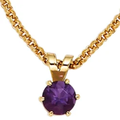 Anhänger 5,8x9,1mm Amethyst lila violett & 585 Gold Gelbgold Halsschmuck Damen